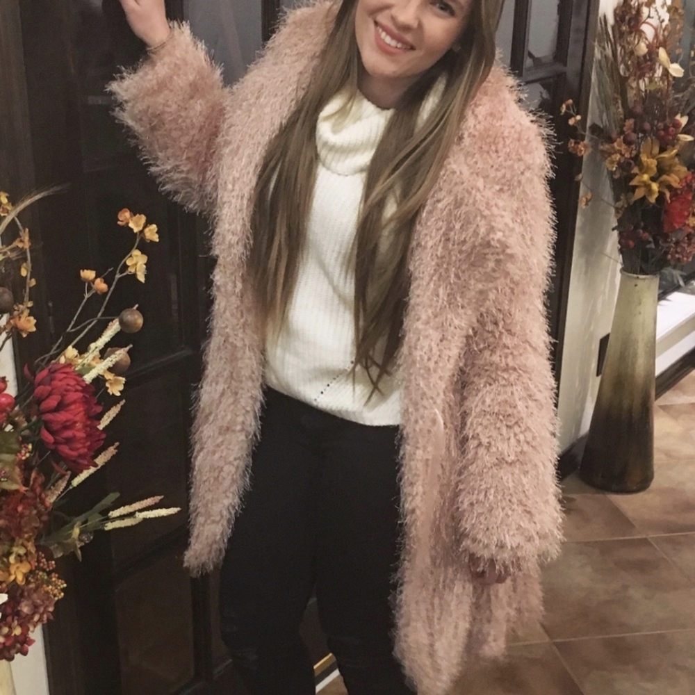 Fuzzy Pink Anthropologie Hazel Hazel Jacket - Picture 2 of 6